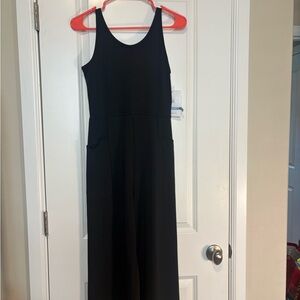 Athleta Girl Black Sleeveless Jumpsuit with Scoop Neck